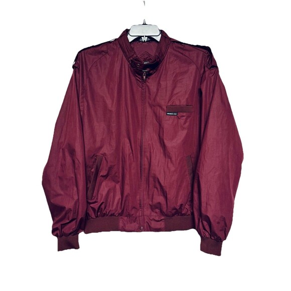 VTG Members Only Racer Cafe Racer Maroon Burgundy Jacket Men's size L Long 80's - Picture 1 of 6